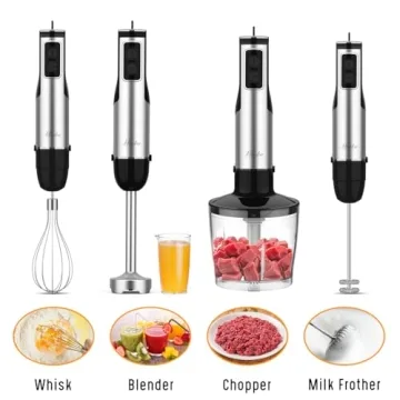 Immersion Blender 1100W - 5-in-1 Handheld Kitchen Tool