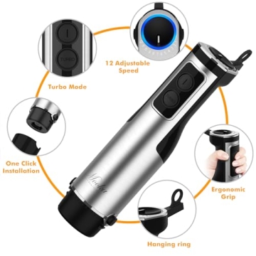 Immersion Blender 1100W - 5-in-1 Handheld Kitchen Tool