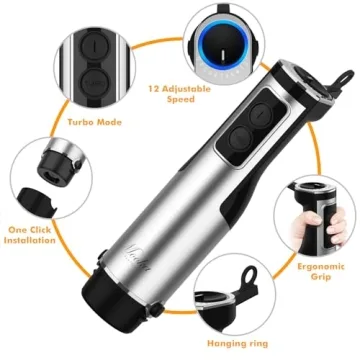 Immersion Blender 1100W - 5-in-1 Handheld Kitchen Tool