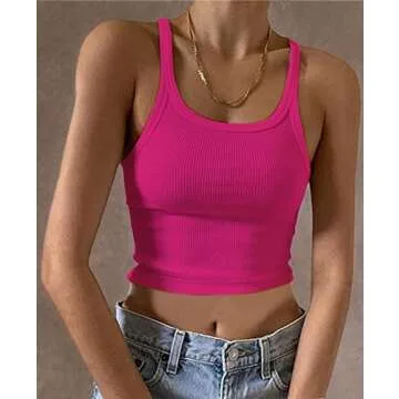 KAMISSY Women's Sleeveless Crop Tank Top - Comfortable & Versatile Cami