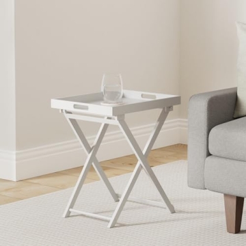 Designstyles Acrylic Folding Tray Table – Modern Chic Accent Desk - Kitchen and Bar Serving Table - Elegant Clear Design