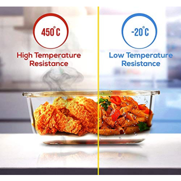 Utopia Kitchen Glass Food Storage Container Set - 18 Pieces (9 Containers and 9 Lids) - Transparent Lids - BPA Free (Blue, 18 Piece Set)