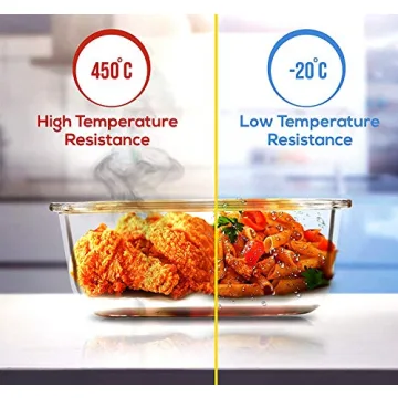 Utopia Kitchen Glass Food Storage Container Set - 18 Pieces (9 Containers and 9 Lids) - Transparent Lids - BPA Free (Blue, 18 Piece Set)