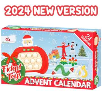 Advent Calendar 2024-24 Days of Surprises Fidget Toys Bulk - Christmas Holiday Countdown Advent Cale...