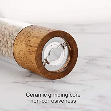 Stylish Premium Acrylic Salt and Pepper Grinder Set - 8 Inch