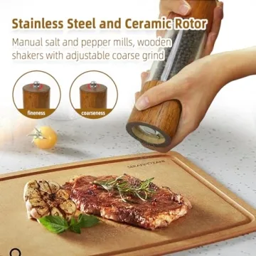 Stylish Premium Acrylic Salt and Pepper Grinder Set - 8 Inch