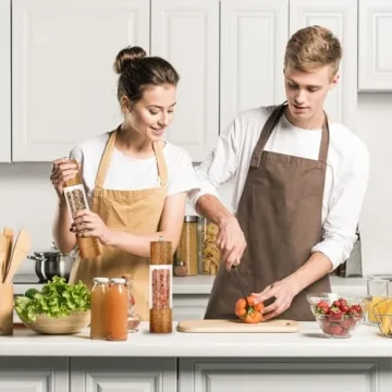 Stylish Premium Acrylic Salt and Pepper Grinder Set - 8 Inch