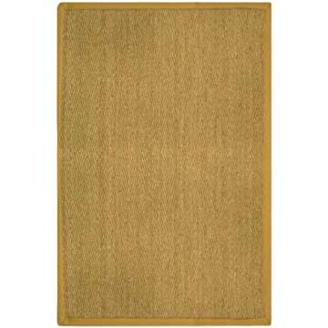SAFAVIEH Natural Fiber Collection Accent Rug - 4' x 6', Natural & Beige, Border Herringbone Seagrass Design, Easy Care, Ideal for High Traffic Areas in Entryway, Living Room, Bedroom (NF115A)