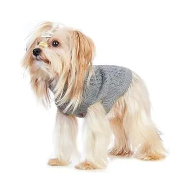 Jnancun Cat Sweater Keep Your Pets Cozy, 16 Color Turtleneck Knitted Sleeveless Dog Sweater, Winter Outfits for Cats & Small Dogs During Cold Seasons (Medium, Grey)