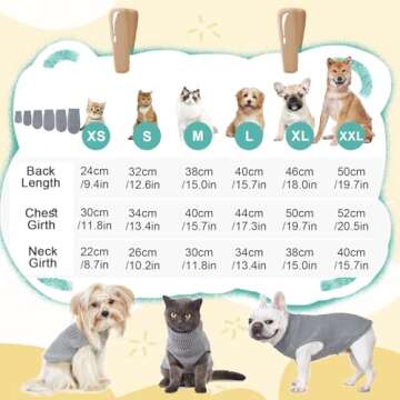 Jnancun Cat Sweater Keep Your Pets Cozy, 16 Color Turtleneck Knitted Sleeveless Dog Sweater, Winter Outfits for Cats & Small Dogs During Cold Seasons (Medium, Grey)