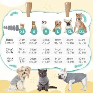 Jnancun Cat Sweater Keep Your Pets Cozy, 16 Color Turtleneck Knitted Sleeveless Dog Sweater, Winter Outfits for Cats & Small Dogs During Cold Seasons (Medium, Grey)