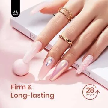 Beetles Poly Nail Extension Gel with Uv Light Starter Kit- 6 Jelly Colors 15 ML Clear Pink Neutral Jelly Gel Nails Quick Building Hybrid Gel Base Top Coat Slip Solution French Manicure Set for DIY