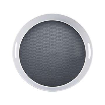 Copco Under-Sink Pantry and Cabinet Organizer, 18-Inch, Revolving Storage Solution, White and Gray