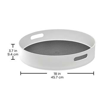 Copco Under-Sink Pantry and Cabinet Organizer, 18-Inch, Revolving Storage Solution, White and Gray