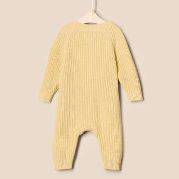Amazon Essentials x Sofia Grainge Unisex Babies' Knit Playsuit, Butter Yellow, Newborn