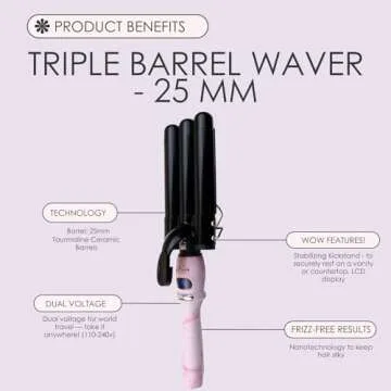 Waver 3 Barrel Curling Iron Hair Waver Adjustable to 430 Degrees