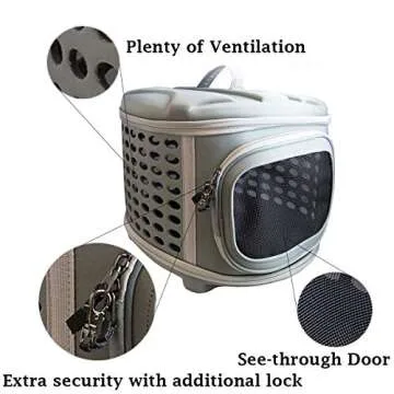 Pet Magasin Hard Cover Collapsible Cat Carrier - Pet Travel Kennel with Top-Load & Foldable Feature for Cats, Small Dogs Puppies & Rabbits