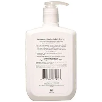 Neutrogena Ultra Gentle Daily Facial Cleanser for Sensitive Skin, Oil-Free, Soap-Free, Hypoallergeni...