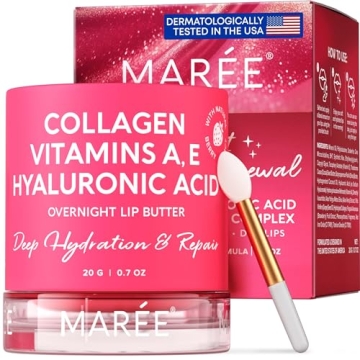 MAREE Lip Mask with Hyaluronic Acid - Overnight Lip Treatment - Lip Moisturizer for Very Dry Lips, L...