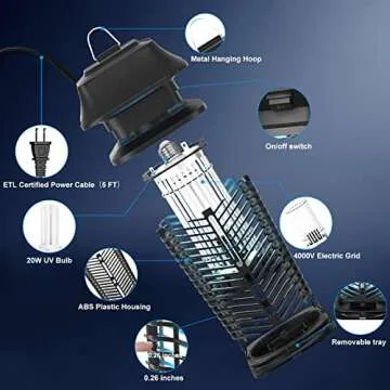 Home4me 20W Electric Mosquito Zapper for Indoor & Outdoor