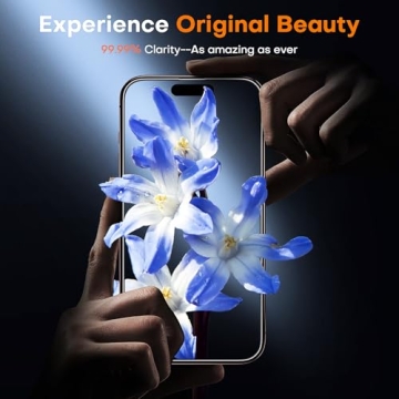 TOCOL for iPhone 16 Pro Max Screen Protector [Military Grade Shatterproof] [9H Hardness] HD Tempered Glass Full Coverage Screen Protector Easy Installation 2 Pack