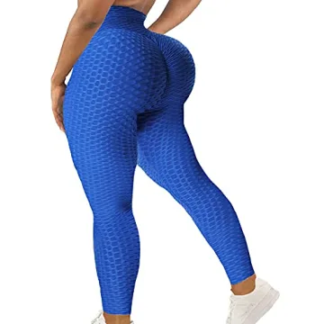 SEASUM Women High Waisted Yoga Pants Workout Butt Lifting Scrunch Booty Leggings Tummy Control Anti ...