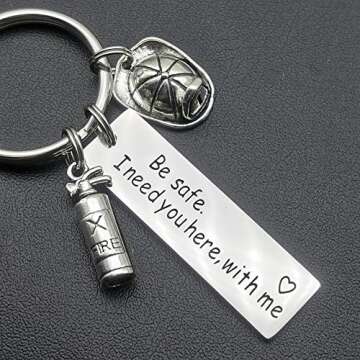 Keychain for Police Firefighter Military Be Safe I Need You Here with Me Police Officer Firefighter ...