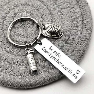 Be Safe Keychain Gift for Firefighter Police Military