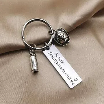 Be Safe Keychain Gift for Firefighter Police Military
