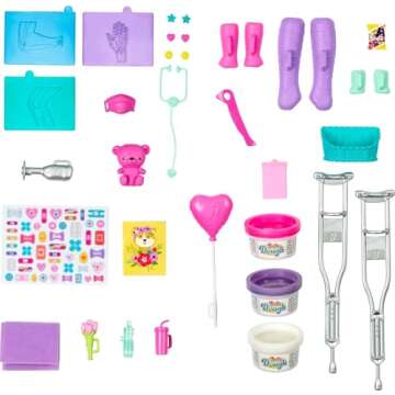 Barbie Careers Playset, Fast Cast Clinic with Brunette Doctor Fashion Doll, Furniture & 30+ Accessories Including Molds & Dough for Bandages