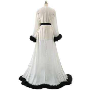 Molisa Feather Robe - Elegant Customizable Bridal Lingerie for Every Occasion
