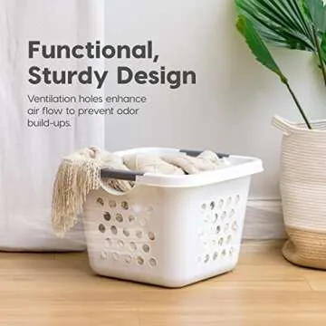 IRIS USA 30L Plastic Laundry Basket Organizer - 2 Pack