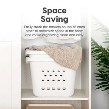 IRIS USA 30L Plastic Laundry Basket Organizer - 2 Pack