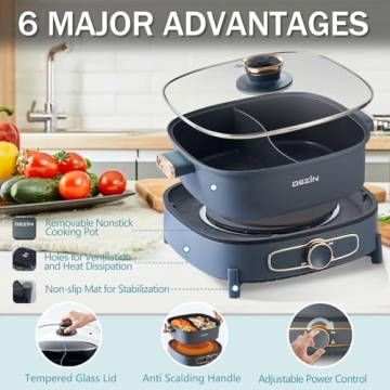 Dezin Electric Hot Pot - Dual Flavor 5.5L Cooker