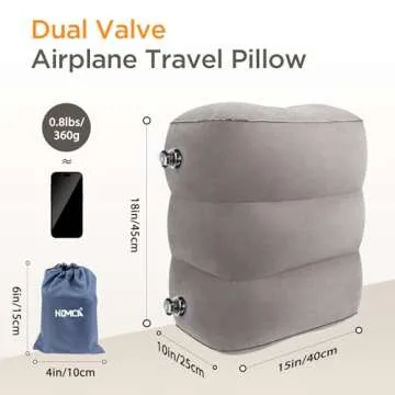 HOMCA Adjustable Inflatable Travel Foot Rest for Comfort