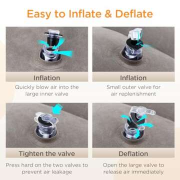 HOMCA Adjustable Inflatable Travel Foot Rest for Comfort