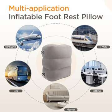 HOMCA Adjustable Inflatable Travel Foot Rest for Comfort