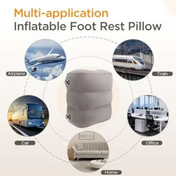 HOMCA Adjustable Inflatable Travel Foot Rest for Comfort