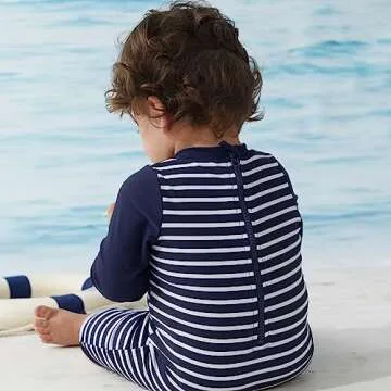 UMELOK Baby Boys UPF 50+ Swimsuit with Snap Bottom