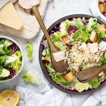 Large Acacia Wooden Salad Bowl Set with Tongs - 12 inch
