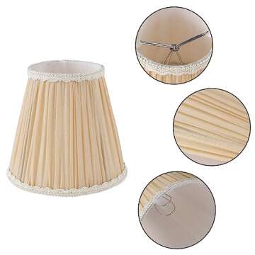 Gold Linen Lampshades - Chandelier Shades Set of 6 for Elegant Lighting