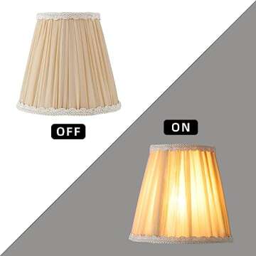 Elegant Gold Linen Lampshades Set of 6 for Chandelier