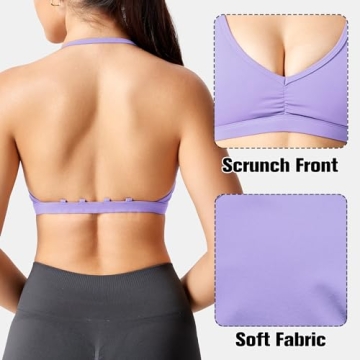 YEOREO Padded Strappy Gym Bra for Light Impact Fitness