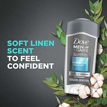 DOVE MEN + CARE Hair + Skin Care Regimen Personal Care for Men Clean Comfort + Fresh & Clean Body Wash, 2-in-1 Shampoo and Conditioner, and Antiperspirant Clinical Deodorant