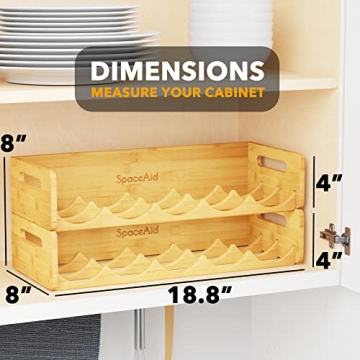 SpaceAid Bamboo Water Bottle Organizer - Stylish Storage Solution