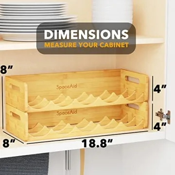 SpaceAid Bamboo Water Bottle Organizer - Stylish Storage Solution