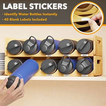 SpaceAid Bamboo Water Bottle Organizer - Stylish Storage Solution