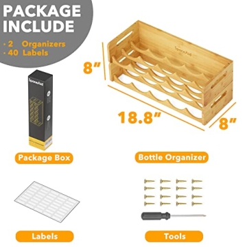 SpaceAid Bamboo Water Bottle Organizer - Stylish Storage Solution