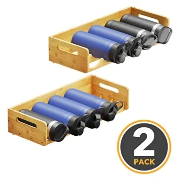 SpaceAid Bamboo Water Bottle Organizer - Stylish Storage Solution