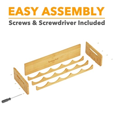 SpaceAid Bamboo Water Bottle Organizer - Stylish Storage Solution